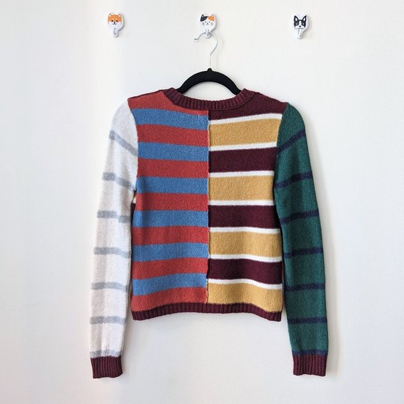 XS AE Striped Color Block Crewneck Sweater - Picture 2 of 4